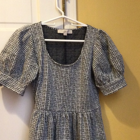 Loft black and white checkered tweed mini dress, xsp. - Picture 2 of 6